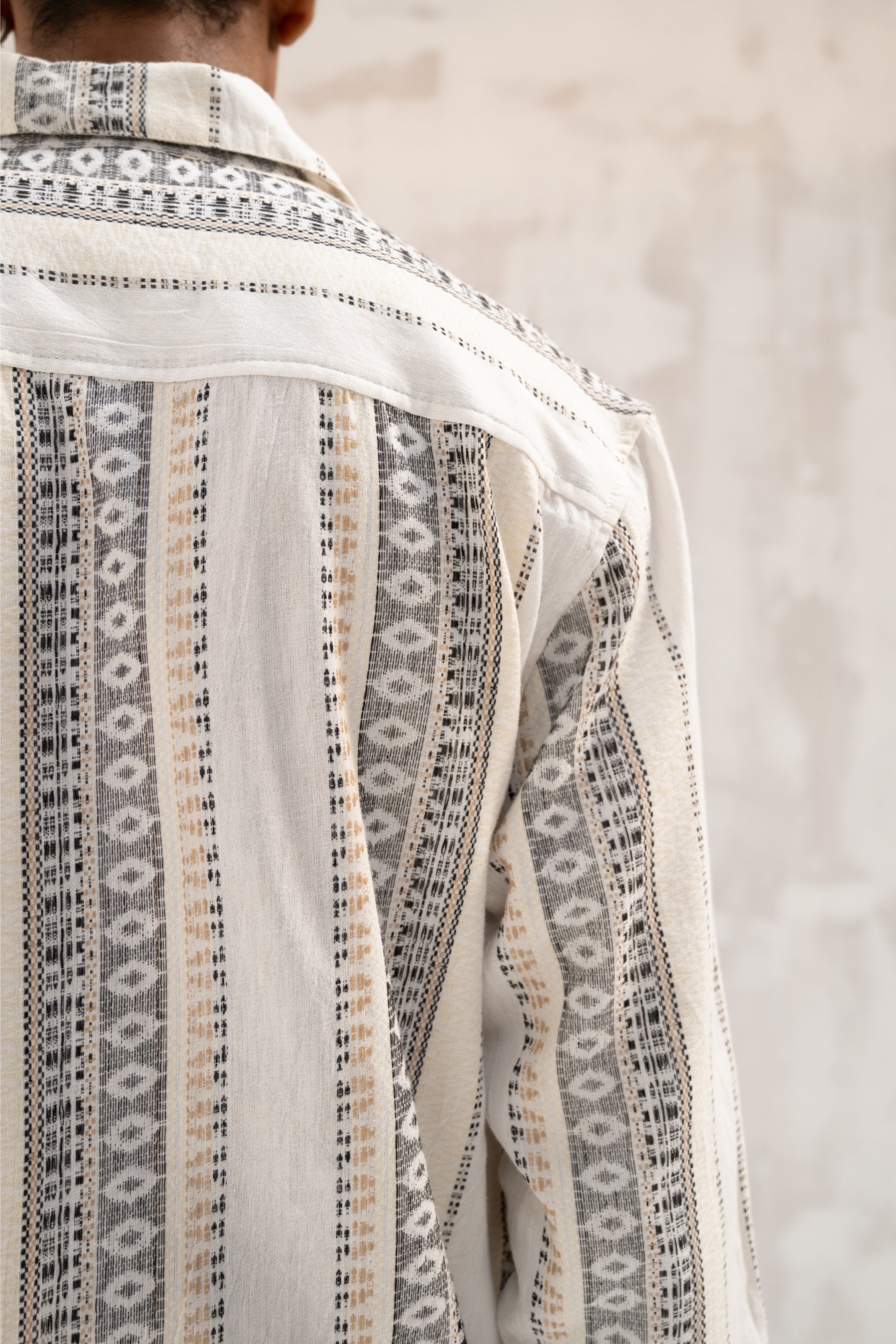 Statement Collar Jacquard Shirt